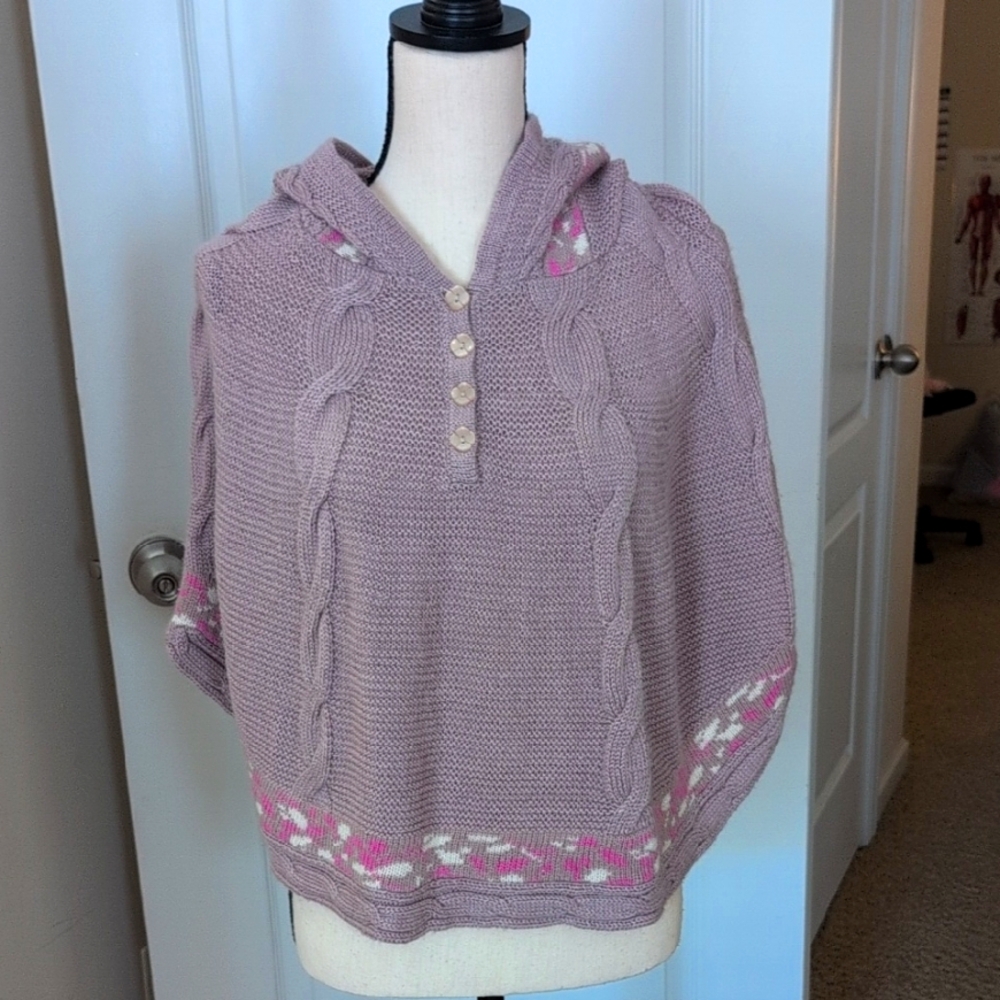 United Colors Of Benetton Purple and Pink Girl's Poncho